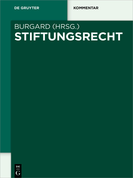Title details for Stiftungsrecht by Ulrich Burgard - Wait list